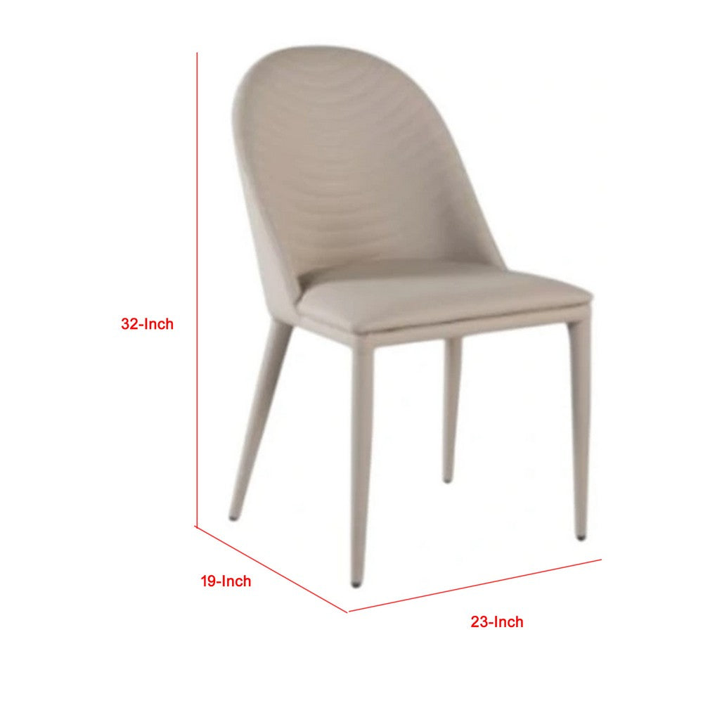 Envik Side Dining Chair Set of 2, Brown Metal, Faux Leather Foam Cushions - BM339199