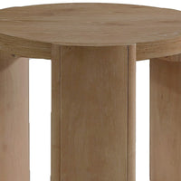 Timore End Table, Round 20 Inch Oak Brown Wood Top, Plinth Base - BM339203