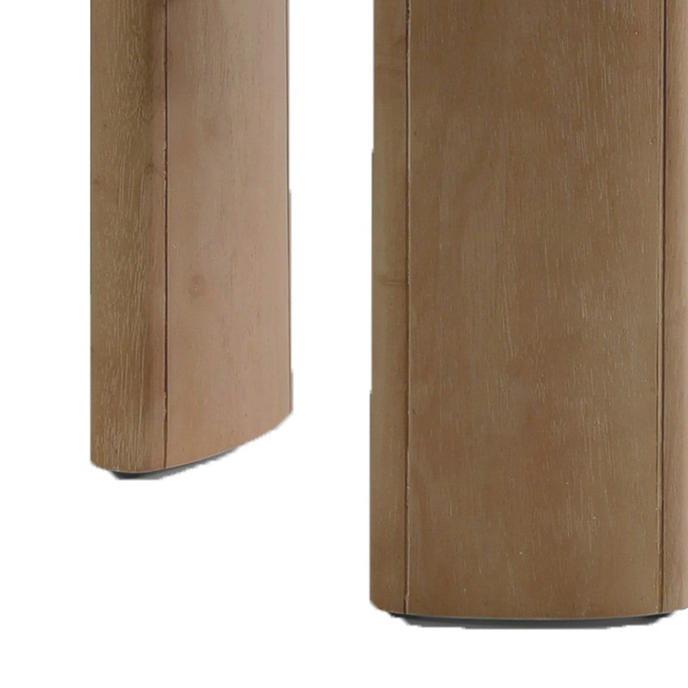 Timore End Table, Round 20 Inch Oak Brown Wood Top, Plinth Base - BM339203