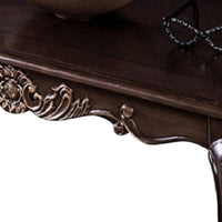 Astor Coffee Table, 52 Inch Dark Cherry Brown Wood, Carved Details - BM339204