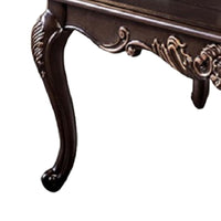 Astor Coffee Table, 52 Inch Dark Cherry Brown Wood, Carved Details - BM339204