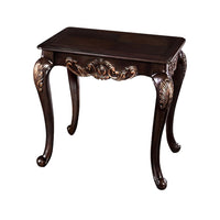 Astor End Table, 29 Inch Dark Cherry Brown Wood, Carved Details - BM339205