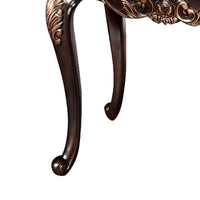 Astor End Table, 29 Inch Dark Cherry Brown Wood, Carved Details - BM339205