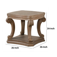 Olane End Table, Weathered Oak Brown Wood, Rustic Farmhouse 26 Inch - BM339210