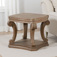 Olane End Table, Weathered Oak Brown Wood, Rustic Farmhouse 26 Inch - BM339210