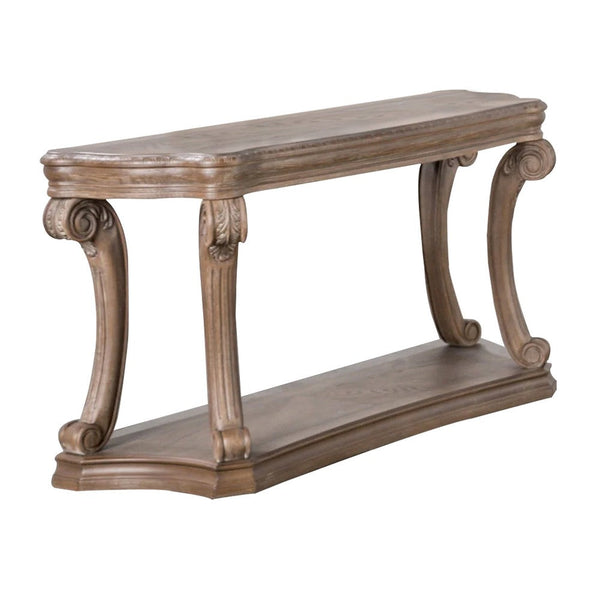 Olane Sofa Table, Weathered Oak Brown Wood, Rustic Farmhouse 54 Inch - BM339211