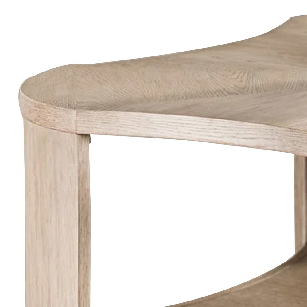 Cony Cocktail Coffee Table, Natural Oak Brown Wood, Caster Wheels, 42 Inch - BM339212