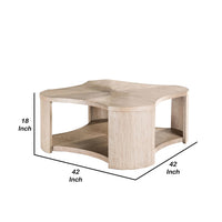 Cony Cocktail Coffee Table, Natural Oak Brown Wood, Caster Wheels, 42 Inch - BM339212