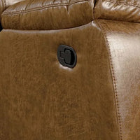 Kius Manual Recliner Chair, Brown Faux Leather, Pillow Top Arms - BM339214