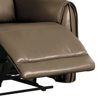 Sily Power Recliner Chair, Light Brown Faux Leather, Contoured Arms - BM339215