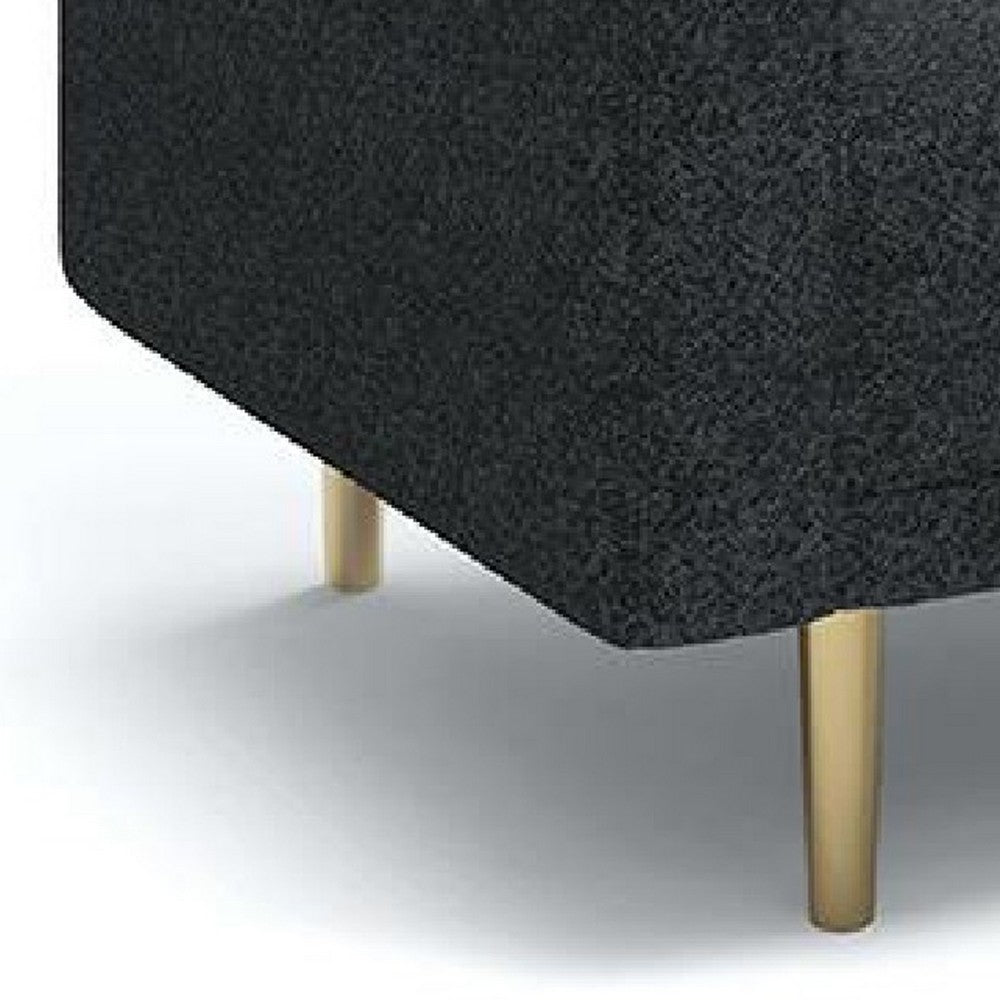 Remy Accent Sofa Chair, Black Boucle Seat with Metallic Undertone, Gold Legs - BM339216