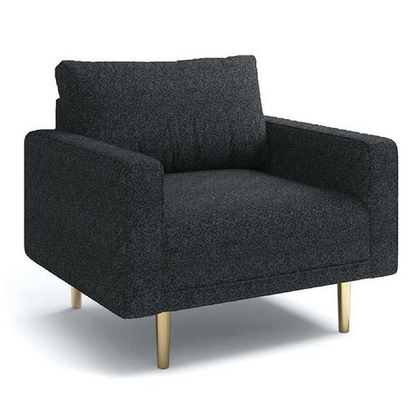 Remy Accent Sofa Chair, Black Boucle Seat with Metallic Undertone, Gold Legs - BM339216