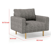 Remy Accent Sofa Chair, Charcoal Gray Boucle Fabric, Bench-Style Seating - BM339218