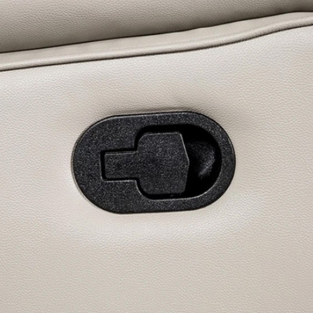 Lenne Manual Recliner Chair, Taupe Leather Match, Padded Arms - BM339224