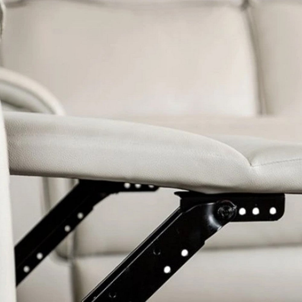 Lenne Manual Recliner Chair, Taupe Leather Match, Padded Arms - BM339224