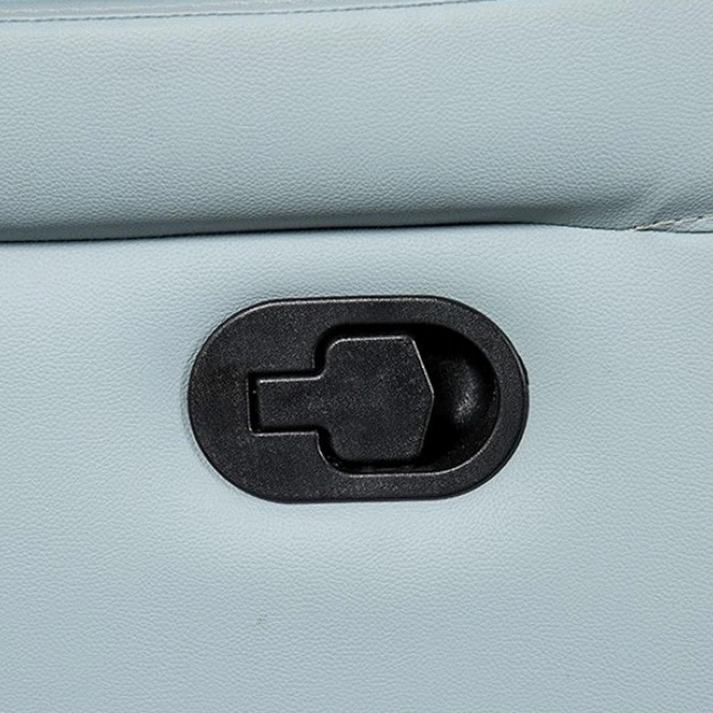 Larus Manual Recliner Chair, Powder Blue Leather Match, Pillow Arms - BM339225