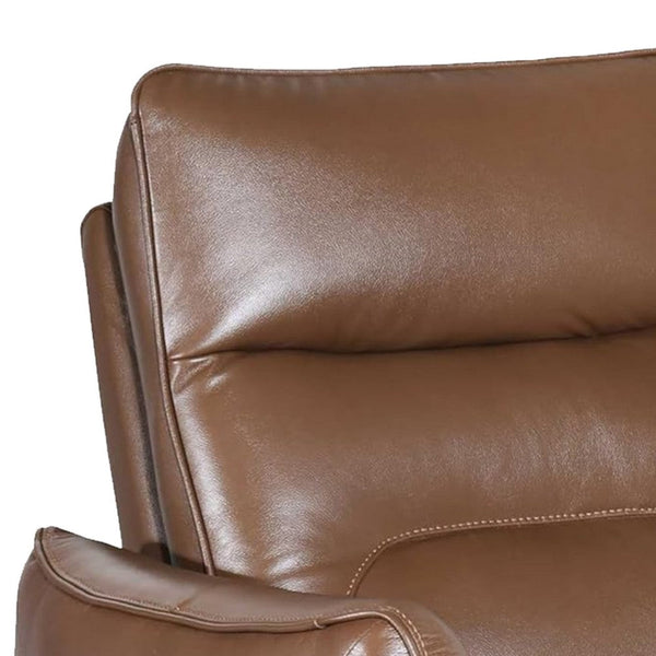 Teren Power Recliner Chair, Rich Caramel Brown Leather Match, Foam - BM339229