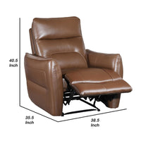 Teren Power Recliner Chair, Rich Caramel Brown Leather Match, Foam - BM339229