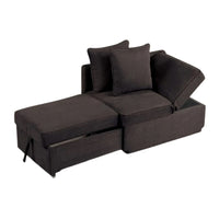 Bernie Modular Convertible Chair Futon, Gray, Multiple Configurations, 2 Pillows - BM339232