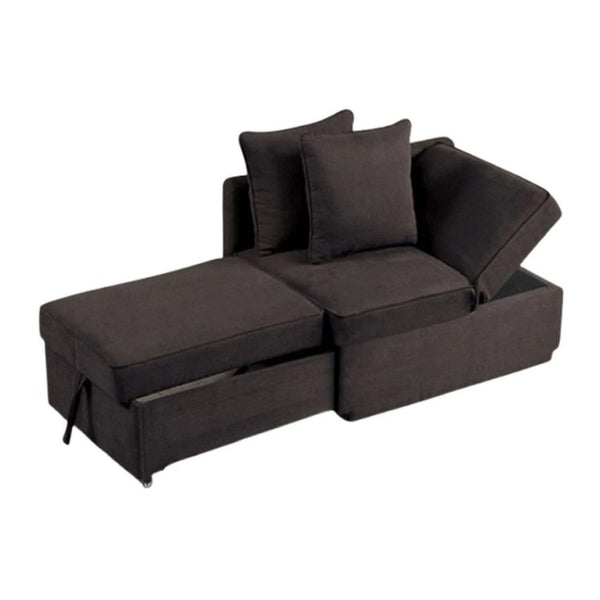 Bernie Modular Convertible Chair Futon, Gray, Multiple Configurations, 2 Pillows - BM339232
