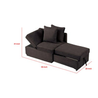 Bernie Modular Convertible Chair Futon, Gray, Multiple Configurations, 2 Pillows - BM339232