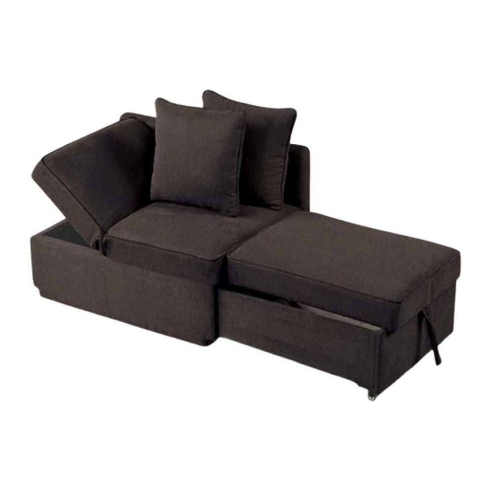 Bernie Modular Convertible Chair Futon, Gray, Multiple Configurations, 2 Pillows - BM339232