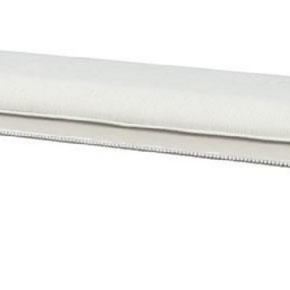 Miamy Bench, Cream White Wood Frame, Textured Fabric, 55 Inch - BM339233