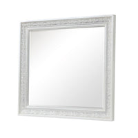 Miamy Dresser Mirror, 44 Inch Cream White Wood Frame, Bevelled Edge - BM339234