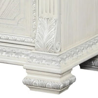 Naddy Nightstand, 2 Drawers, USB, Wire Brushed White Wood, 30 Inch - BM339237