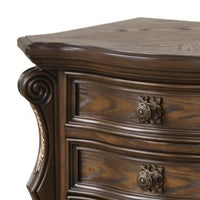 Leova Nightstand, 2 Drawers, USB A-C, 31 Inch Dark Brown Wood - BM339241