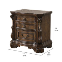 Leova Nightstand, 2 Drawers, USB A-C, 31 Inch Dark Brown Wood - BM339241