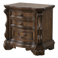 Leova Nightstand, 2 Drawers, USB A-C, 31 Inch Dark Brown Wood - BM339241