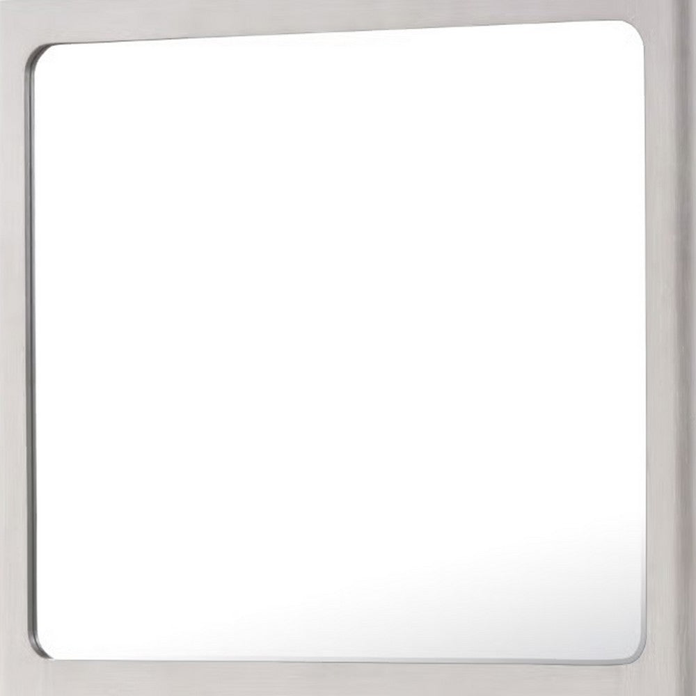 Thorne Dresser Mirror, 40 Inch White Oak Rubberwood, Beveled Edge - BM339242