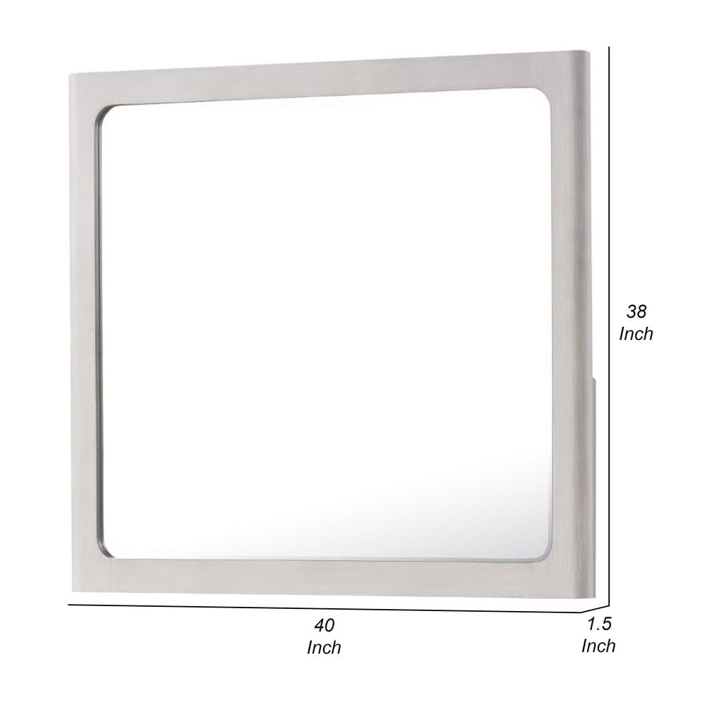Thorne Dresser Mirror, 40 Inch White Oak Rubberwood, Beveled Edge - BM339242