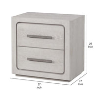 Thorne Nightstand, White Oak Solid Rubberwood, 27 Inch - BM339243