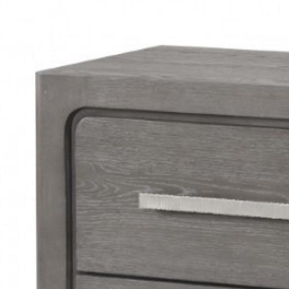 Thorne Nightstand, 2 Drawers with Top Felt Lining, Warm Gray, 27 Inch - BM339245