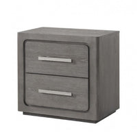 Thorne Nightstand, 2 Drawers with Top Felt Lining, Warm Gray, 27 Inch - BM339245