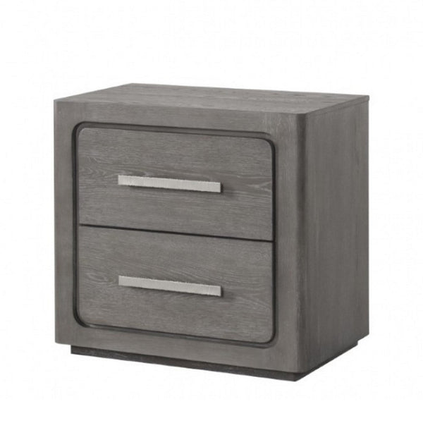 Thorne Nightstand, 2 Drawers with Top Felt Lining, Warm Gray, 27 Inch - BM339245