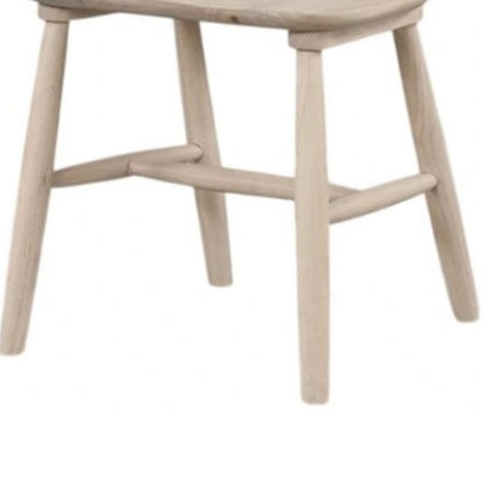 Baylee Side Dining Chair Set of 2, Spindle Back, Tapered Legs, White Oak Wood - BM339247