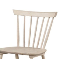 Baylee Side Dining Chair Set of 2, Spindle Back, Tapered Legs, White Oak Wood - BM339247