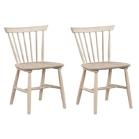 Baylee Side Dining Chair Set of 2, Spindle Back, Tapered Legs, White Oak Wood - BM339247