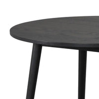 Yely Round Dining Table, Shaker-Style Legs, Black Rubberwood, 42 Inch - BM339248