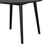 Yely Round Dining Table, Shaker-Style Legs, Black Rubberwood, 42 Inch - BM339248