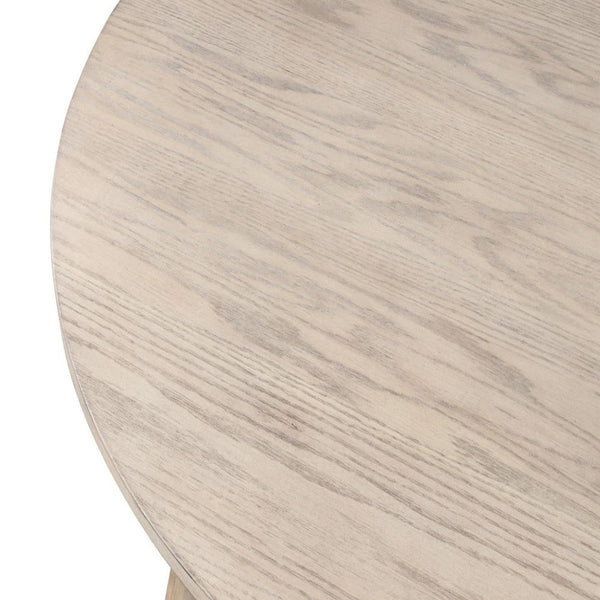 Yely Round Dining Table, Shaker-Style Legs, Natural Oak Rubberwood, 42 Inch - BM339250
