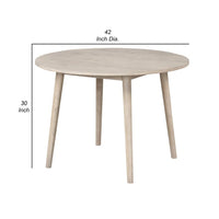 Yely Round Dining Table, Shaker-Style Legs, Natural Oak Rubberwood, 42 Inch - BM339250