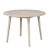 Yely Round Dining Table, Shaker-Style Legs, Natural Oak Rubberwood, 42 Inch - BM339250