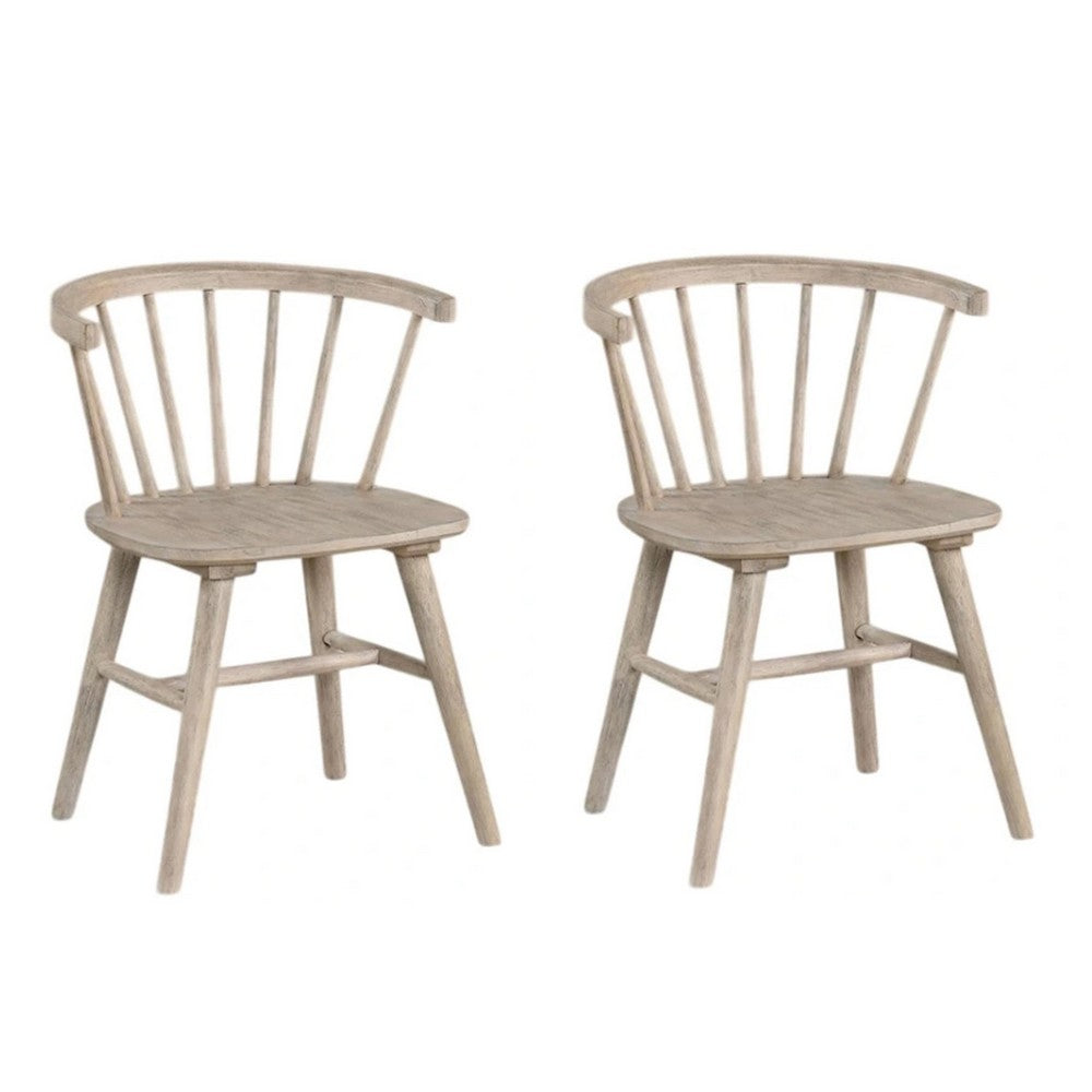 Yely Dining Chair Set of 2, Spindle Back and Shaker Legs, Black Wood - BM339251