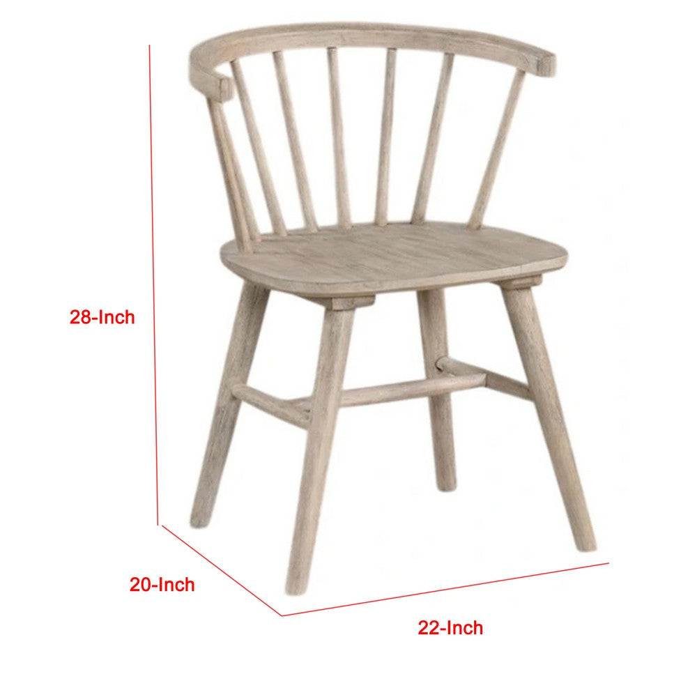 Yely Dining Chair Set of 2, Spindle Back and Shaker Legs, Black Wood - BM339251