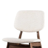 Lexy Side Dining Chair Set of 2, Angled Legs, Walnut Brown Solid Wood, Beige Boucle - BM339256