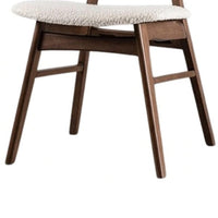Lexy Side Dining Chair Set of 2, Angled Legs, Walnut Brown Solid Wood, Beige Boucle - BM339256